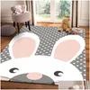 Carpets Cute Cartoon Large Carpet Children Climb Baby Play Mat Anti Skid Bedroom Pink Grey Area Rug And Kids Room Tapete Drop Delivery Dh0Fa