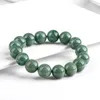 Charmarmband Natural Jadeite Dark Green Round Bead Bead Ice Grade Jade For Men Women Collectibles Lyxiga smycken för middagar 230816