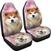 Cubiertas de asiento de automóvil Akita perro en el set de impresión rosa 2 accesorios de PC cubiertos