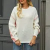 Camisolas femininas 2023 Sweater de pulôver casual de outono solto colo de cor do pescoço solto topla de malha