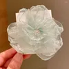 Acessórios para o cabelo meninas princesas de gaze doce clipe de flores menores ornamentos coreanos