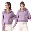 Scuba Dupes Hoodie Half-Lat Half Zip Damen-Yoga-Anzug Designer-Kapuzenpullover Damen-Fitnessstudio Sportbekleidung Outdoor-Sport Jogging-Kapuzenpullover Dick langärmelig mit Fleece5