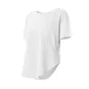 Actieve shirts zomer vrouwen dun los yoga shirt korte mouw sport t-shirt ademende hardloopcurve zoom gym fitness tops blouse vrouw