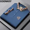 Mens Polos High End 고급 Eoenkky 브랜드 폴로 셔츠 옷깃 자수 여름 Tshirt 한국 패션 캐주얼 다용도 의류 230815