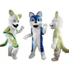 Dog Husky Wolf Fox Mascot Costuums Halloween Kerst evenement Rollenspel Kostuums Rolspel Dress Bur Set kostuum