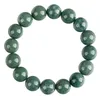 Charmarmband Natural Jadeite Dark Green Round Bead Bead Ice Grade Jade For Men Women Collectibles Lyxiga smycken för middagar 230816