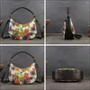 Abendtaschen handgefertigt echte Leder -Crossbody -Tasche für die Schulterblume für Frauen modisch kleiner Platz