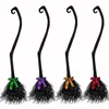 Autres fournitures de fête d'événement Broom de sorcière Halloween avec des enfants de ruban coloré volant des accessoires à balai accessoires Halloween Decor 230816