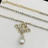 18k Gold Plated Necklace Bee Pearl Pendant Brand Classic Vintage Gorgeous Necklace Ladies Classy Party Jewelry Valentines Day Gift