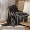Filtar stickade tunna filt med tofs för soffa och säng mjuk mysig lätt inredningsdekorativ skandinavisk stil kontor tupplur handduk täcke