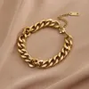 Łańcuchowe link bransoletki złoty srebrny kolor Kuba 316L Sieć mody ze stali nierdzewnej Bransoletka Bangle Bransoleta dla kobiet Znakomita biżuteria Girl Girl Prezent