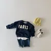 Bluzy bluzy z kapturem Fall Paris Letters Bluza dla dzieci dla dzieci dziewczęta sport