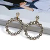 Dangle Earrings Vintage Rhinestone Round Big Trendy Luxury Ear Accessories Charm Chandelier Bride Wedding Pendant Jewelry Gift