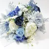Свадебные цветы синие искусственные цветочные букет Bridal Ramos de novia