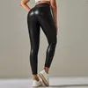 Damskie legginsy modne duże rozmiary kobiety skórzane nogi elastyczne oddychające seksowne gimnastyczne fitness