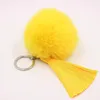 Keychains Fluffy Fur Pom Tassel Soft Faux Rex Ball Cary Keyring Pompom Key Chain