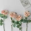 Flores decorativas 1pc Flor artificial Fake Rose Simulação de seda única para decoração de casamento em casa