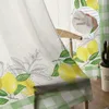 Curtain Fruit Lemon Rustic Tulle Curtains for Living Room Bedroom Decoration Chiffon Sheer Kitchen Window Curtain Drapes