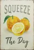 Retro Kitchen Food Tin Sign Vintage Lemon Fruit Metal Plaques Resturant Wall Decoration Garden Iron Painting Decor Man Cave Restaurant Living Room 30X20CM w01