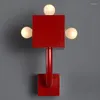 Wall Lamps Home Deco Red Metal Lights E27 Bulb Drop Creative Sconce For Bedroom El Room Shop Office Foyer