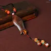 Подвесные ожерелья этническая одеяло ожерелье деревянное рыба