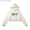 Heren Hoodies Sweatshirts Nieuwe Directe verzending Lee Fog Hoody Essentials Hoodies Flocking Number 1977 Korte drstring Hooded pullover -paar Sweatshirt Z230817