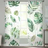 Gardin tropiska blad akvarell gardiner för sovrum heminredning vardagsrum ren fönster gardiner moderna tryckta tyllgardiner R230816