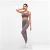 Yoga outfit L-152 Hög midja leggings Kvinnor Fitness Tights Naked Running Sports Pants Seamless Sport Leggins Energy Gym Clothing Outfi DHWG3