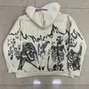 Heren Hoodies herfst Winter Hoogwaardige skelet skelet sweatshirt hoodie schedel print streetwear gothic Harajuku y2k oversized mannen top