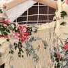 Girl's Dresses Summer Girl's Long Skirt Polyester Square Collar Suspender Sleeveless Play Smocking A-line Print Dress Pleated Comfortable R230816