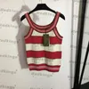 Fashion Stripe T Shirt Summer Sleeveless Tees Womens Designer Tops Ladies Sling Knit Shirts Luxury Slim Tops Clothing