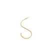 Link Armbanden AllMe Delicate 18K Goud Goud Verzilde roestvrijstalen draai Rope Chain For Women Man Unisex Dagelijkse accessoires