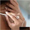 Band Rings Ladies Anxiety Stackable Rotating Ring Peach Heart Two Tone Decompression Love Jewelry For Gift Drop Delivery Dhwhu