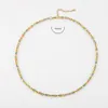 Bunte Emaille Edelstahlkettenkette Halskette Armbänder Schmuck Set Frauen echtes goldplattiertes Geschenk