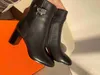 Boots 2021s Famous Brands Buckles Women Boot Ankle Black Brown Leather Women's Booty Ladies Boots Flats Chunky Heels