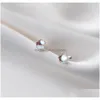 Stud Minimalist Gemstone 925 Sterling Sier Studs Moonstone Elegante Pendiendo Pendientes Pendientes Cabochon Drop de entrega Dhdsa