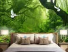 Wallpapers CJSIR Custom 3d Wallpaper Nature Landscape Fresh Green Forest Big Tree White Pigeon TV Background Wall Tapety Decor