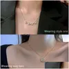 Pendant Necklaces 18K Gold Women Magnet Clover Necklace Jewelry Mama Crystal Heart Drop Delivery Pendants Dh1Nv