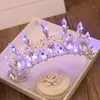 Wedding Hair Jewelry Bridal Wedding Tiara and Crown Led Princess Crown Pearl Crystal 18th Birthday Party Fashion Hair Jewelry Pageant 230815