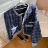 Kurtki damskie kusahiki tweed krótkometrażowy płaszcz mody elegancka elegancka kardigan topy koreańskie przyczynowe onek z długim rękawem otwarty ścieg 230815