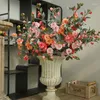 Flores decorativas de 90 cm de alta simulação Camellia ameixa floresça longa filial caseira sala de estar decoração decoração de festa de casamento