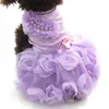 Hundkläder xksrwe husdjur prinsessa bröllopsklänning tutu rosettebow klänningar katt valp kjol vår/sommarkläder 2 färger