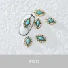 Dekoracje gwóźdź Art Antique Turquoise Charms Rhinestone zielony biały różowy maquise owalne dekoracja serca manicure projekt DIY 10pcs