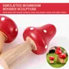 Garden Decorations Simulated Mushroom Small Fake Micro Landscape Ornament Decor Wooden Figurine Terrarium Artificial Fairy Statue