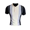 Polos para hombres Summer Men Tops Camisas de manga corta Polo de contraste Stranado Estilo casual Ropa de moda masculina H144