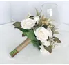 Fiori del matrimonio 2023 Vintage Ivory White and Brown Poney Bride con Simulazione all'aperto Bouquet Bridal Fiori