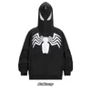 Spider Man Warsuit Full Zip Hoodie Occhi scavati e visibili con cappuccio inverno inverno americano Street Trend Giacca 9QJV 9QJV