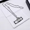 Klassiekers merk hanger ketting ggity dubbele letter g logo vrouw sieraden ontwerper mannen 925 zilveren goud lange kettingen 67645