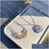 Pendant Necklaces 18K Gold Women Magnet Clover Necklace Jewelry Mama Crystal Heart Drop Delivery Pendants Dh1Nv