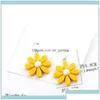 Bengelen kroonluchter Koreaanse stijl acryl oorbellen grote bloem daisy drop earring mode trendy zoete sieraden voor vrouwen meisje groothandel dh6tj